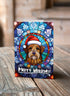 Welsh Terrier in a Santa Hat Christmas Card